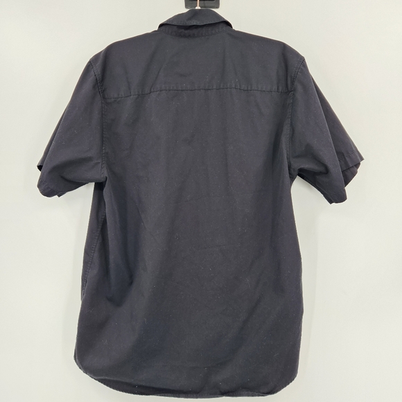 Dixxon Workforce Short Sleeve Button Front Shirt Mens Size Large Black Pockets - Picture 8 of 9